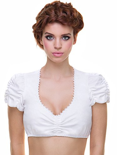 Almbock Dirndlbluse weiß und schwarz - Made in Germany Dirndlblusen in vielen Modellen - Dirndl Blusen von Gr. 34-44