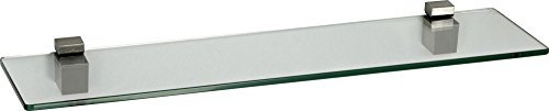 ib style - Wandregal - Glasregal | 12 Variationen | 400 x 150 x 10 mm klar + Halterungen Bagi Edelstahloptik