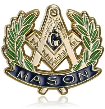 BOBIJOO JEWELRY - Pins G Equerre et Compas Branche Acacia Boutonnière Franc-maçonnerie Pin's Mason