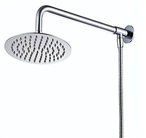 Hiendure® 25 centimetri Soffione doccia Con braccio doccia Doccia Tubo Acciaio inossidabile Cromo