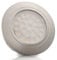 trendlights24 Lucca LED Möbel Einbaustrahler Edelstahl Optik rund 2W 12V DC Warmweiß, 200lm flach 10mm, 2m Zuleitung + Mini AMP-Stecker, ohne Trafo
