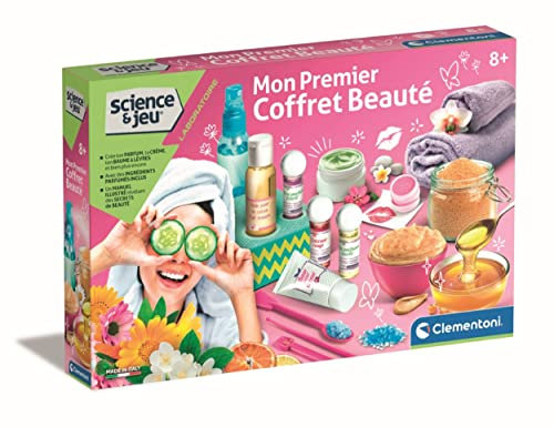 Clementoni | Science & Jeu – Mon Premier Coffret Beauté pour Enfants 8 Ans+ | Kit DIY Cosmétique avec Crème, Baume et Parfum | Activité Éducative Chimie à la Maison | Apprentissage Créatif