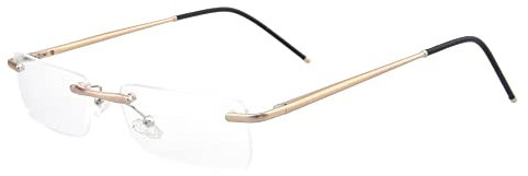 Edison & King Randlose Lesebrille Clarity – EIN Schmuckstück mit Premiumgläsern inkl, Blaufilter (Rosé, +2,00 dpt)