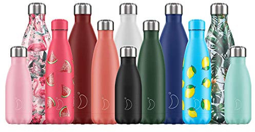 Chillys - Edelstahl-Trinkflasche mit Glitter, Schwarz, 500 ml