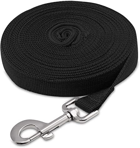 Fttouuy Schleppleine Hunde - 5m/ 10m/ 15m/ 20m Übungsleine mit Gepolsterten Griff- Robuste Trainings Leine aus langlebigem Nylon - Laufleine für große & Mitte Hunde
