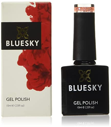 Bluesky BLUESKY Gel Polish, Pinch of Peach, BLZ43, 10ml, Gel auflösbarer Nagellack, Pfirsich, Rosa, Pastel, Glitzer (Aushärtung unter UV-/LED Lampe erforderlich) er Pack(x)