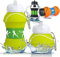 Borraccia Silicone Design Paddle e Tennis - Bambine, Bambini e Adulti - Pieghevole - Senza BPA - Molto Resistente - 550 ml (Tennis)