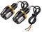 YnGia Lenker-Blinker, Motorrad, LED-Lenkerlicht, bernsteinfarbene und weiße Seitenmarkierungsleuchte, Universal-Lenkergriff-End-Indikator für ATV, Elektromobil, Scooter, 2 Stück