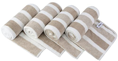 KinHwa Microfiber Hand Towels for Bathroom Soft and Absorbent Small Hand Towel Salon Hair Towel for Spa Bath Sports Travel 40x76 cm 4 Pack Brown
