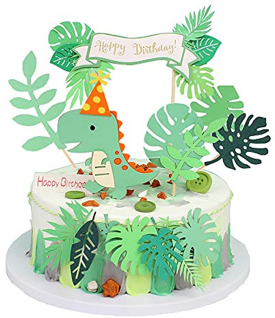 ENYACOS Dinosaurier Geburtstag Deko für Jungen - Kuchen- und Tortendeko, Happy Birthday Cake Topper für Kindergeburtstag und Baby Party