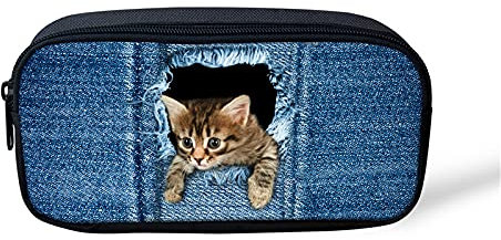 NETILGEN Cat Danim Schulmünzgeldbörse, großes Federmäppchen, lustige Stiftebeutel, Schreibwaren, Kosmetiktasche, Geschenke für junge Studenten, Teenager, Mädchen, Jungen