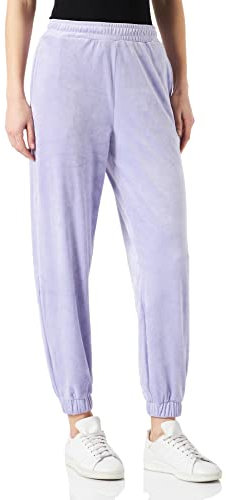 Urban Classics Damen Ladies High Waist Ballon Velvet Sweat Pants Hose, Lavender, S