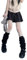 NUFIWI Harajuku japanische Lolita-Beinstulpen, Gothic-Stricksocken, lange Socken, Leggings, Gamaschen, Knie, Gothic, Winter, Manschette, Knöchelsocke, A Schwarz, Einheitsgröße