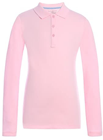 Tommy Hilfiger Polo à manches longues pour fille, rose clair, 12-14
