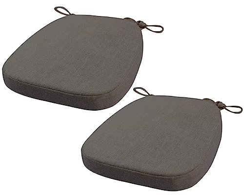 Orumrud 40x38x33CM(3CM Dicke) Stuhlkissen, Gartenstuhl Sitzkissen, Esszimmerstuhl Sitzkissen, waschbar, mit Reißverschluss, Riemen, rutschfestes Sitzkissen für Gartenstuhl (Dunkel Grau 2 Stück)