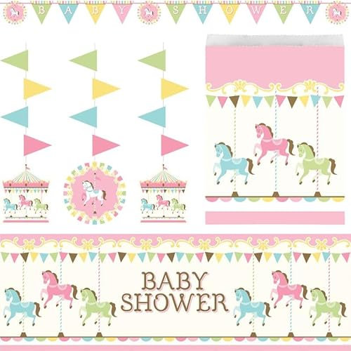 Partyset Babyshower Party Deko Set Pferde Karussell Pastell