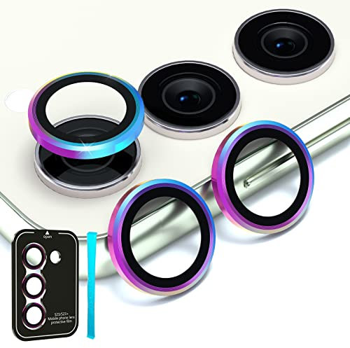 imluckies Kameraschutz für Samsung Galaxy S24 / S23 / S23 Plus Kamera Linse Schutzfolie, Ultra HD Anti-Kratz Gehärtetes Glas 9H Aluminium Legierung Ring für S23+ [Nicht für S24+], Bunt