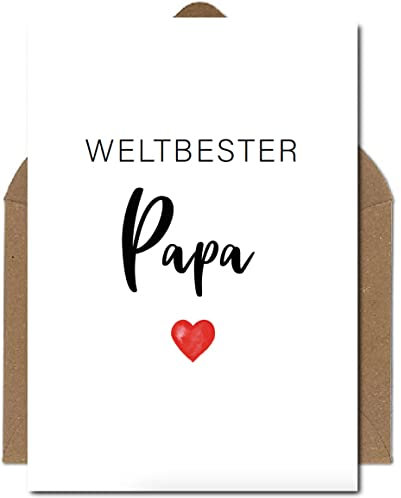 The Life Barn Postkarte mit Umschlag Weltbester Papa Karte zum Geburtstag Glückwünsche Vatertag