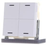KNX Button Light 63 Quadruple RGBW mit Temperatursensor Studioweiß Hochglanz Neutral