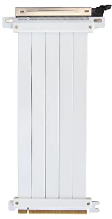 PCIE 4.0 X16 Extender Riser-Kabel, Flexibler Hochgeschwindigkeits-GUP-Riser-Adapter, Hohe Abschirmung, 180-Grad-PCIE 4.0-Verlängerungskabel für Grafikkarte (Weiss)