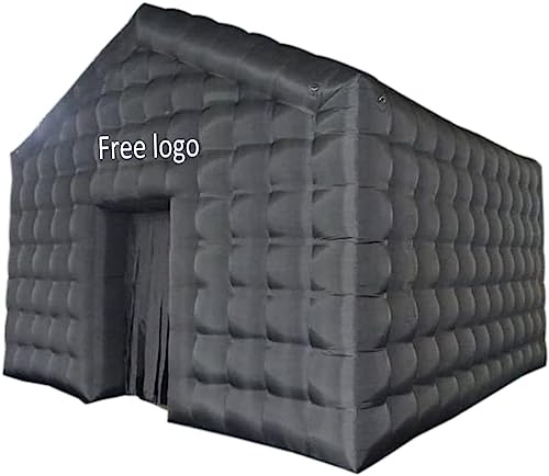 Vinfgoes Grande tente cube gonflable noire pour mariage, salle d'événement, grande boîte de nuit, pavillon de fête pour arrière-cour/événements en plein air (6 x 5 x 4,3 m)