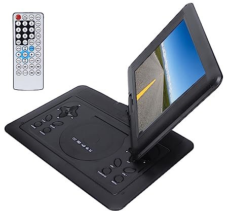 12,0 Zoll Tragbarer Auto-DVD-Player HD 270° Rotationsbildschirm Kleiner TV-Player für, Unterstützt USB-Steckplatz/FM/U-Disk/Speicherkarte/Spielfunktion, für Heimbüro (EU-Stecker)