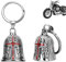 XNZMYN 2 Stück Guardian Bell Motorrad Glöckchen, Edelstahl Motorrad Glocke Glücksbringer, Motorradglockenaufhänger Chrom für Motorrad Zubehör oder Schlüsselanhänger (2 Rot)