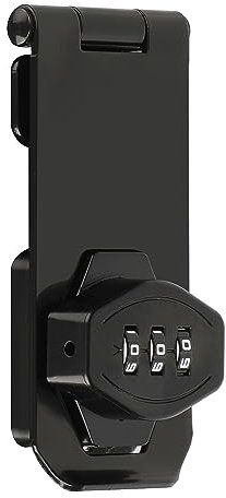 SAYAYO Door Latch Password Combination Lock Shed Lock Security Rotate Bolt Gate Latch for Wooden Gates Garden Cabinet Outdoor, 4-Inch Metal Black, EMSP5B-4C