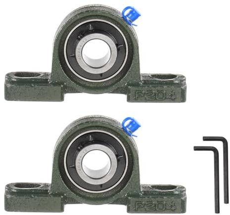 QUARKZMAN 2Stk UCP204-12 Stehlager Lager 3/4 Bohrung Gusseisen Basis | Chromstahl, Montierte Kugellager Selbstausrichtung, Mit Sechskantschlüssel