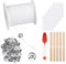 6100cm Candle Wicks, wicks for Candles With 100 Pcs Wick Holders, 100 Pcs Candle Stickers, Smokeless Candle Wicks for Candles, Cotton Candle Wick for DIY Communion Candles, Scented Candles