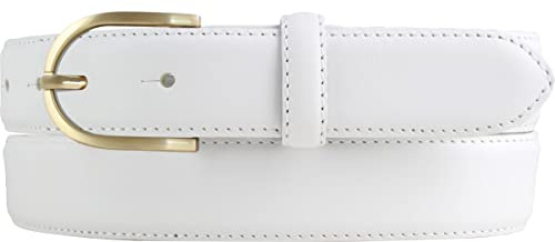 BELTINGER Hochwertiger Damengürtel aus Vollrindleder mit goldener Gürtelschließe 3,0 cm | Bombierter Ledergürtel Damen 30mm | Damen-Gürtel made in Italy