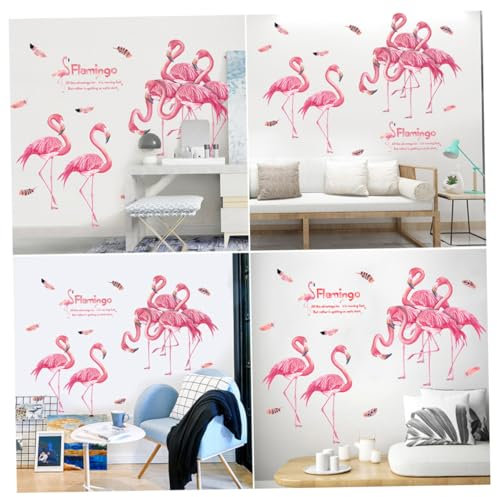 HEMOTON kinderzimmer wandsticker wall stickers for kids room Flamingo Dekoration wanddeko schlafzimmer Abnehmbare Wandtattoos wandtattoo hause Hintergrund Haushalt Wandaufkleber schmücken