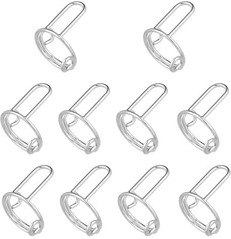 10stk Wudu Nagelringe, Verstellbare Fingernagelringe Kein Kleber Fingerspitzenringe Alternative zu Acrylnägeln Gel-Nagellack Wiederverwendbarer Geschenk für Muslime Frauen Mädchen (Silber)