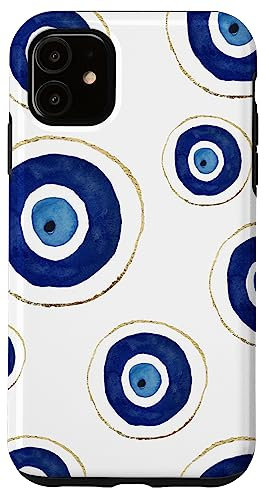 Evil Eye Phone Case Amulet Cover Pattern Good Vibes White Case for iPhone 11