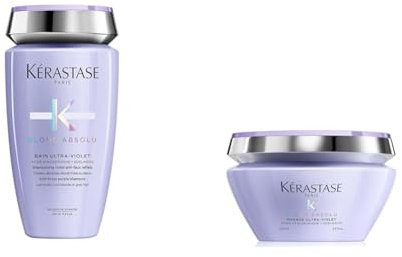 KÉRASTASE Blond Absolu - Routine Anti UV Pour Cheveux Méchés & Décolorés - Illumine & Neutralise Les Faux Reflets - Acide Hyaluronique & Edelweiss - Shampoing + Masque