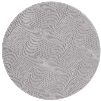 Taracarpet Kurzflor Boho Skandi Polyester Teppich in 3D Optik waschbar, pflegeleicht und robust ideal fürs Wohnzimmer, Schlafzimmer und Kinderzimmer auch als Badematte Grau Düne 120 cm rund