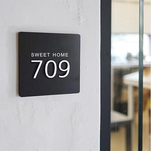 Número de casa acrílico personalizado con nombre de calle, 3D fuente moderna para exteriores, dirección de la empresa, letrero de dirección de tienda, placa de dirección personalizada regalo