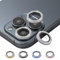 BISLINKS Bling Diamond Camera Lens Ring Cover Protector Tempered Glass Silver Compatible With iPhone 15 Pro