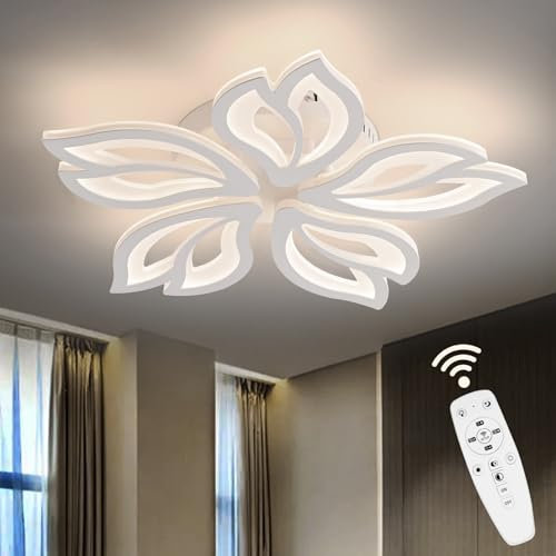 BAYHT Deckenlampe LED Deckenleuchte Dimmbar mit Fernbedienung 62W Wohnzimmerlampe Modern Design Schlafzimmerlampe Küchenlampe für Schlafzimmer Esszimmer Wohnzimmer Arbeitszimmer