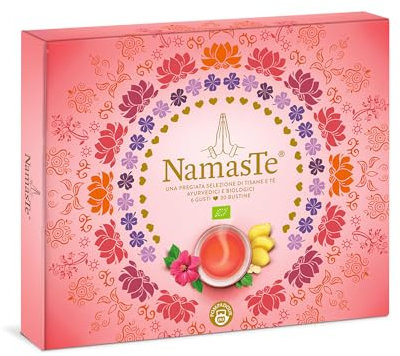 Pompadour Namaste Collection Box (conf.da 30 filtri), Felice Armonia, Risveglio dei Sensi, Puro Rilassamento, Benessere Interiore, Tè Bianco, Tè Verde con Matcha, Senza Lattosio e Glutine, 55g