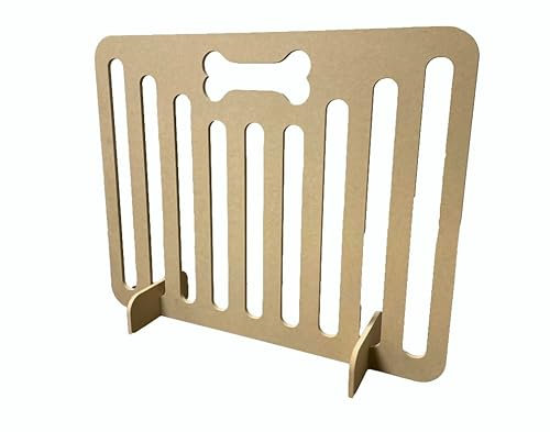 See-Through Dog Barrier, Versatile Freestanding Dog Gate, Indoor Wood Fence (Natural, 60 x75 cm/medium dogs)