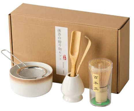 Matcha Kit, 6 Pezzi Matcha Set con Frusta Matcha in Bambù a 100 Bastoncini