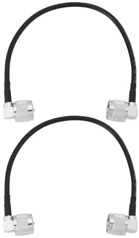 OTOTEC 2 Unidades Cable Coaxial RG58 de 30cm UHF PL259 Cable Coaxial de ángulo Recto Macho A Macho Cable de Extensión RF Coaxial de 50 Ohmios para Analizador de Antena de Radio Ham Y CB