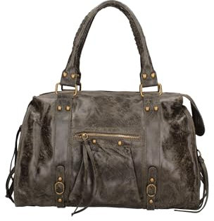 Gave Lux Damen-Umhängetasche aus echtem Wildleder. Handwerkliches Produkt. Hergestellt in Italien GLX220609023FBG Dunkelgrün 41x28x13 cm