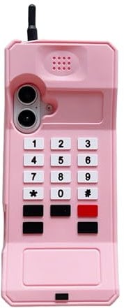 wifantien 3D-Retro-Handyhülle für iPhone 16, 15,5 cm (6,1 Zoll), Cartoon-Design, niedlicher Kawaii-Charakter, Retro, klassische Handyform, Kinder, Teenager, Mädchen, Frauen, weiche Silikon-Schutzhülle