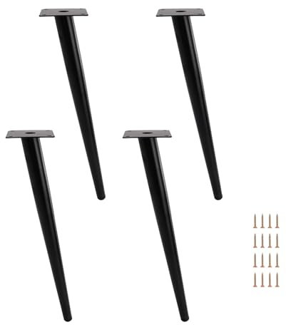 iMeshbean Möbelfüße Tischbeine 4 Stück, 40cm Tischfüße Schwarz Metall Ersatz Möbelbeine TV Lowboard Möbelstützfüße Schrankfuß DIY Ersatzfüße Couchtische Esstisch