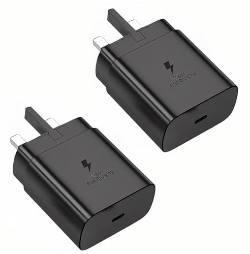 45W Super Fast Charger Plug for Samsung,2Pack USB Type C Plug Fast Charge 2.0 for Galaxy S25/S24 Ultra/S24+/S23 Ultra/S23/S22 Ultra /S22+/S20 Ultra/A15/A25/A34/A35/A54/A55/M55/C55/F55/M15/Tab S9 S8 S7