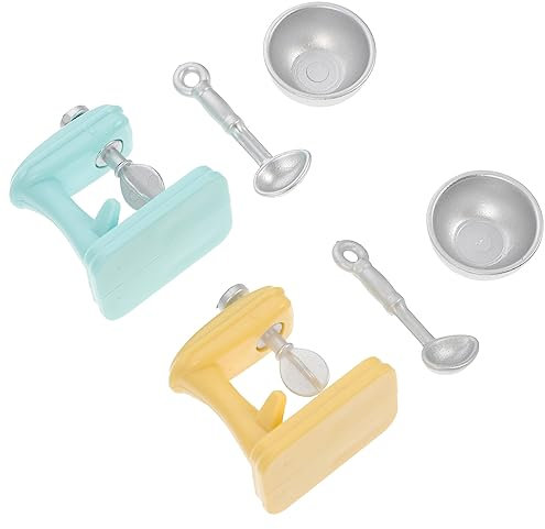 Générique 2 Sets Blender Model Toys Mini Toys Mini Blender Breder Bread Mixer Toys for Ménagers Ménagers Simulated Toy Enfants Mini House Supply Mini House Prop Abs