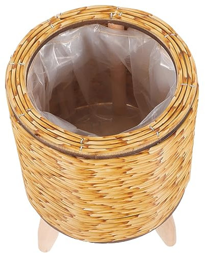 BESPORTBLE Macetero con Patas De Madera Tejida Rústico para Plantas De Interior Y Exterior - Ideal para Decoración De Jardín Y Hogar - Estilo Natural Y Elegante