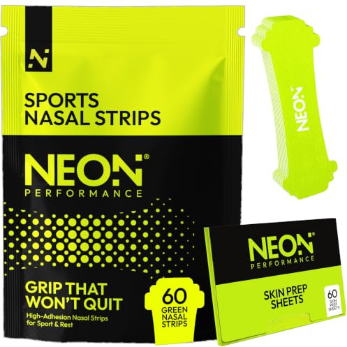 Neon Performance Nasal Strips 60 Pack Green | Nose Strips for Sport & Sleep